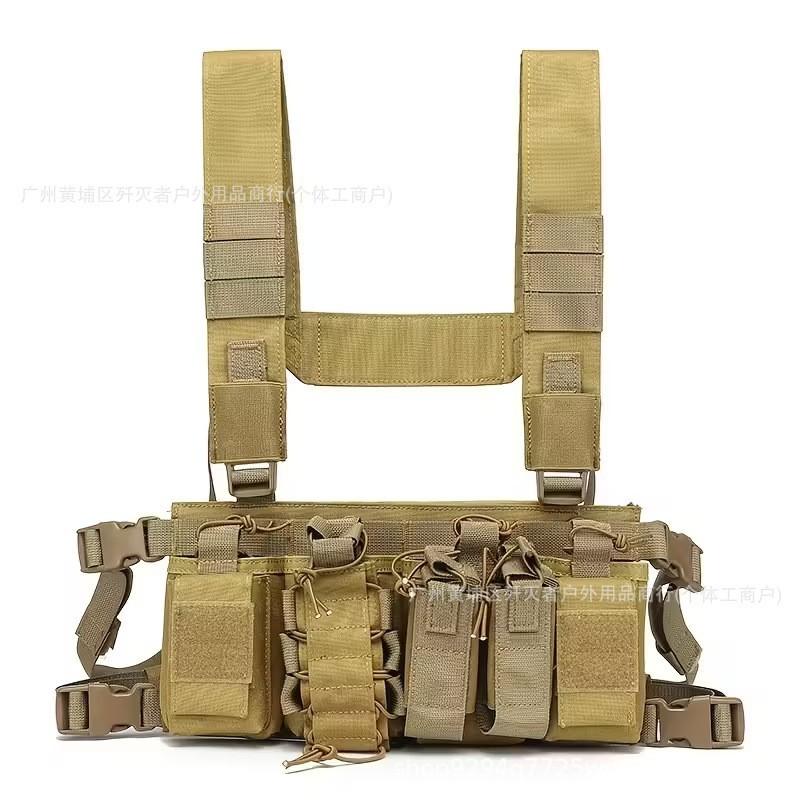 Factory Direct Sales Outdoor Vest Men's Multi-pocket Chest Hanging Belly Pocket D3 Military Fan CS Clothing