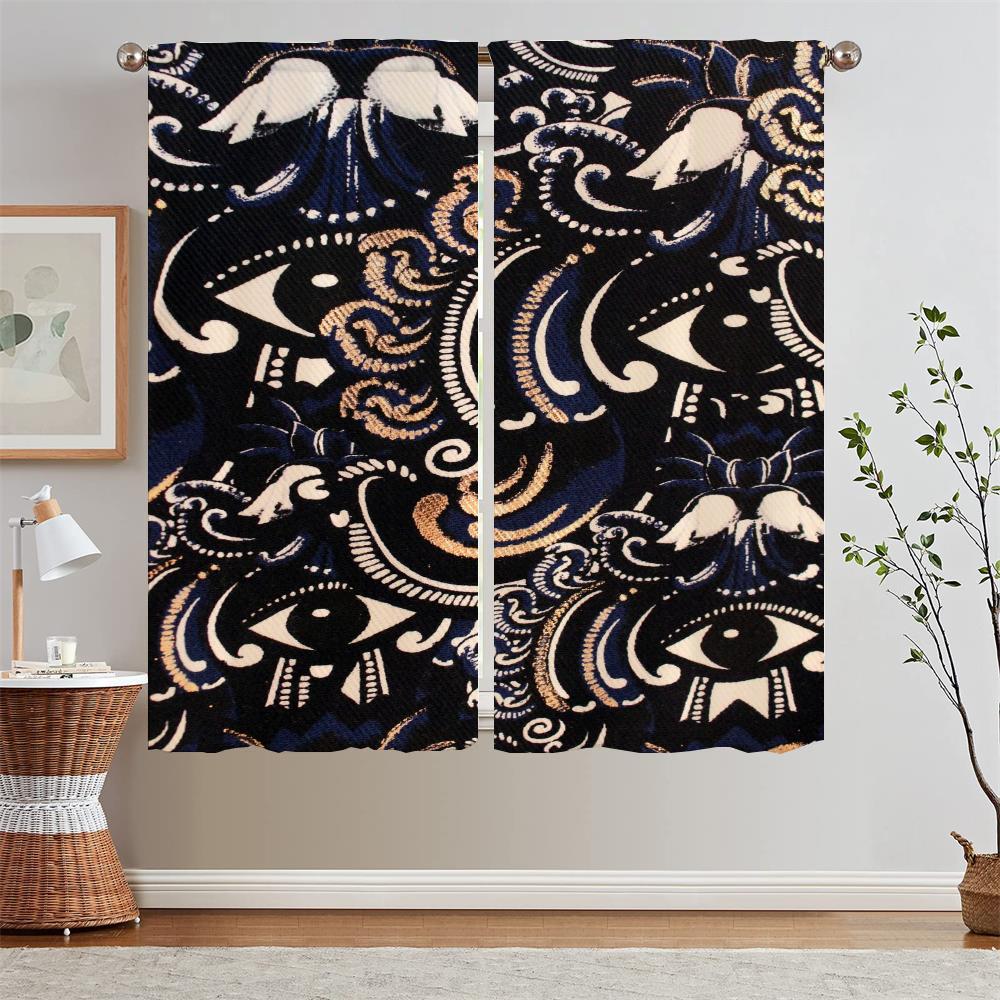 

Шторы с художественным узором, затемняющие шторы для спальни, роскошные шторы для гостиной, салон, 2 шт., для дома и декора, жалюзи, жалюзи W50xH70cmx2pcs-CL