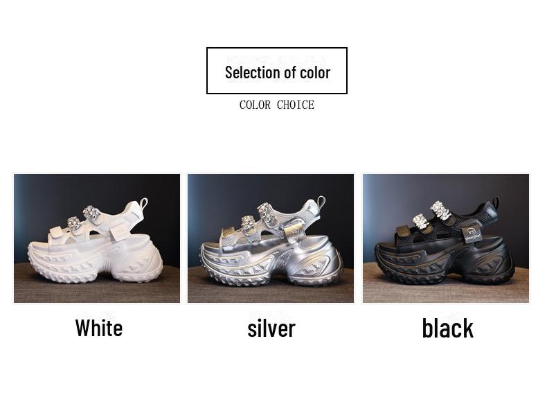 SJN9131-17 Women's Thick-Soled Rhinestone Heightening Sandals - 2024 Summer Fashion Roman Beach Shoes