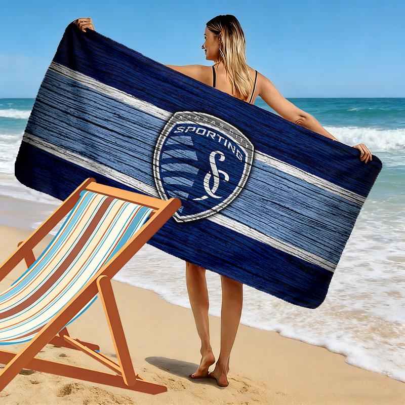 Sporting Kansas City Print Beach Towel, Large Soft Quick Dry Towel for Beach Camping Swimming