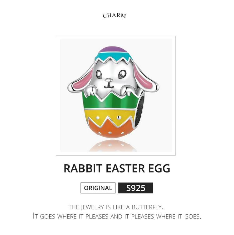 WOSTU 925 sterlingsølv dyr kanin påskeegg sjarm perle anheng passer originalt armbånd halskjede for kvinner smykker