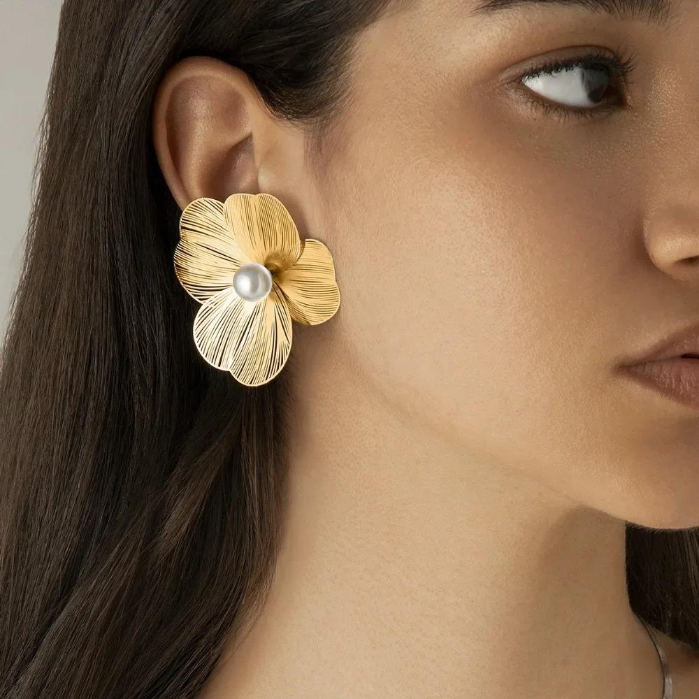 High-end 3D Ginkgo Flower Tassel Earrings for Women, Sweet Cool Style Versatile Dangle Earrings