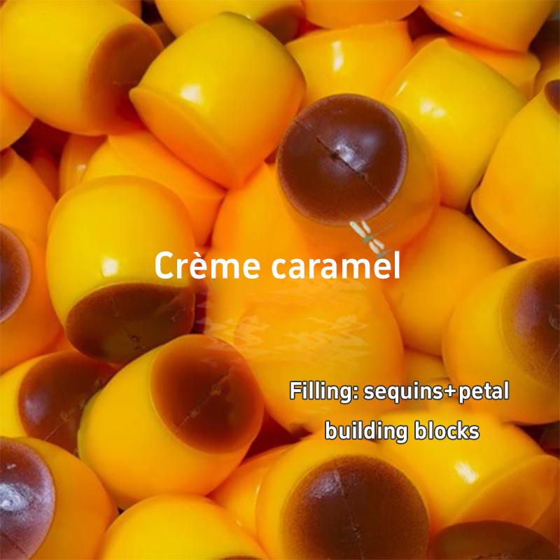 Handmade Pudding-Shaped Squeeze Ball Caramel Crunchy Squishy Fidget Accessory Portable Diy Stress Relief Cute Desk Toy