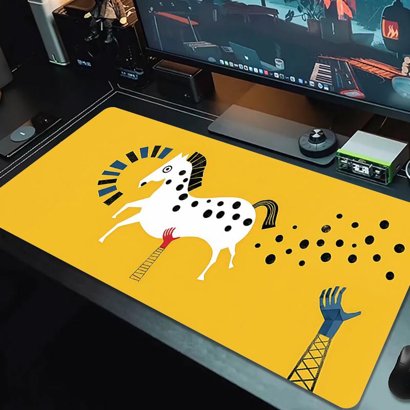HorseNet Lace Solid Color Mouse Pad Large Gaming Table Cushion Non-slip Laptop Tablet Big Mousepad XXL Mat Mini PC Playmat With Lock edge