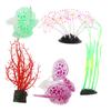 5pcs Silicone Coral Plant Decorations Glowing Artificial Ornament for Fish Tank Aquarium