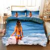 Surfing Bedding Set Queen/King/Full for Boys Kids Men Surfboards Duvet Cover Polyester Youth Ocean Sport Theme Comforter Cover