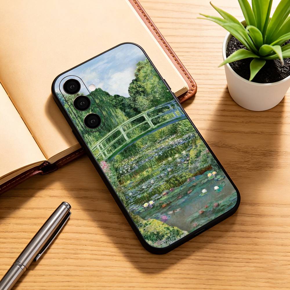 Claude M-monet G-Garten P-Gemälde Handyhülle Schwarzes Silikon Weich Für Samsung Galaxy A73,A72,A71,A70,A53,A52,A51