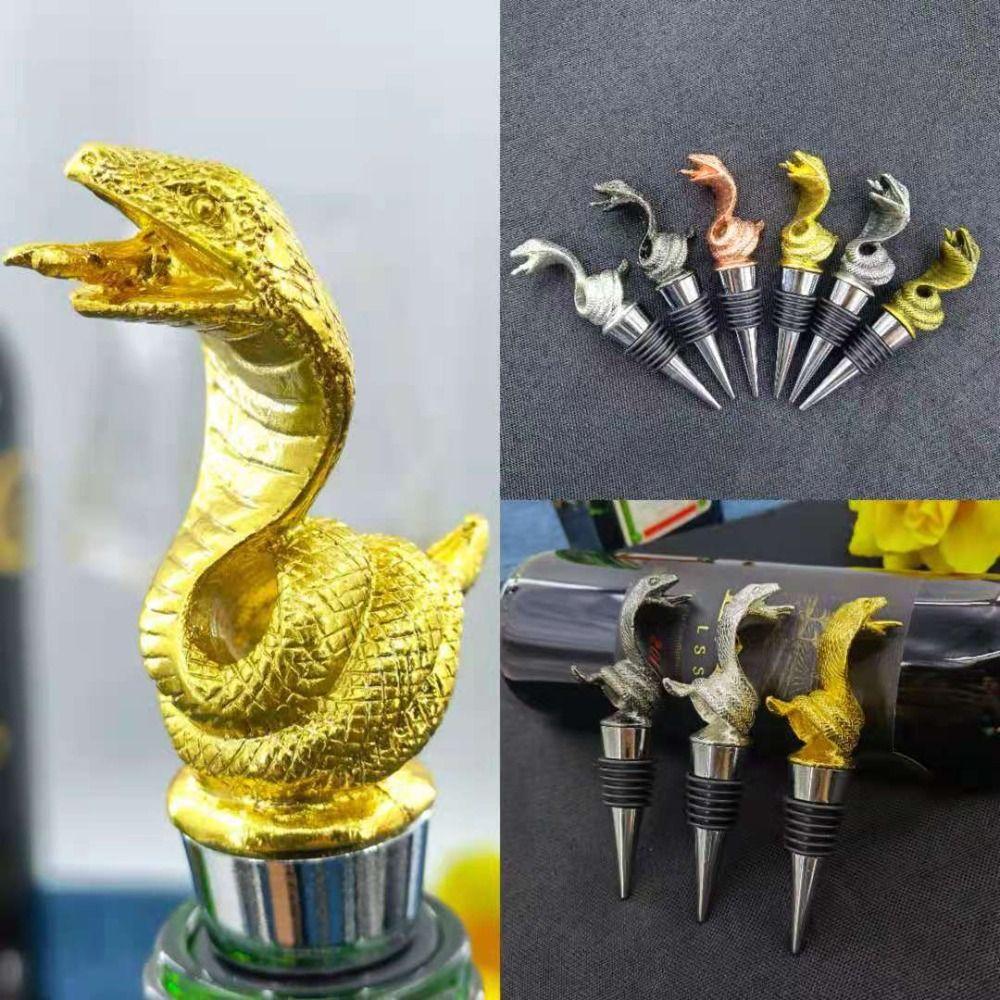 Zinc Alloy Wine Pourer Ornament Wine Aerators Unique Snake Bottle Stoppers  for Kitchen Accessories