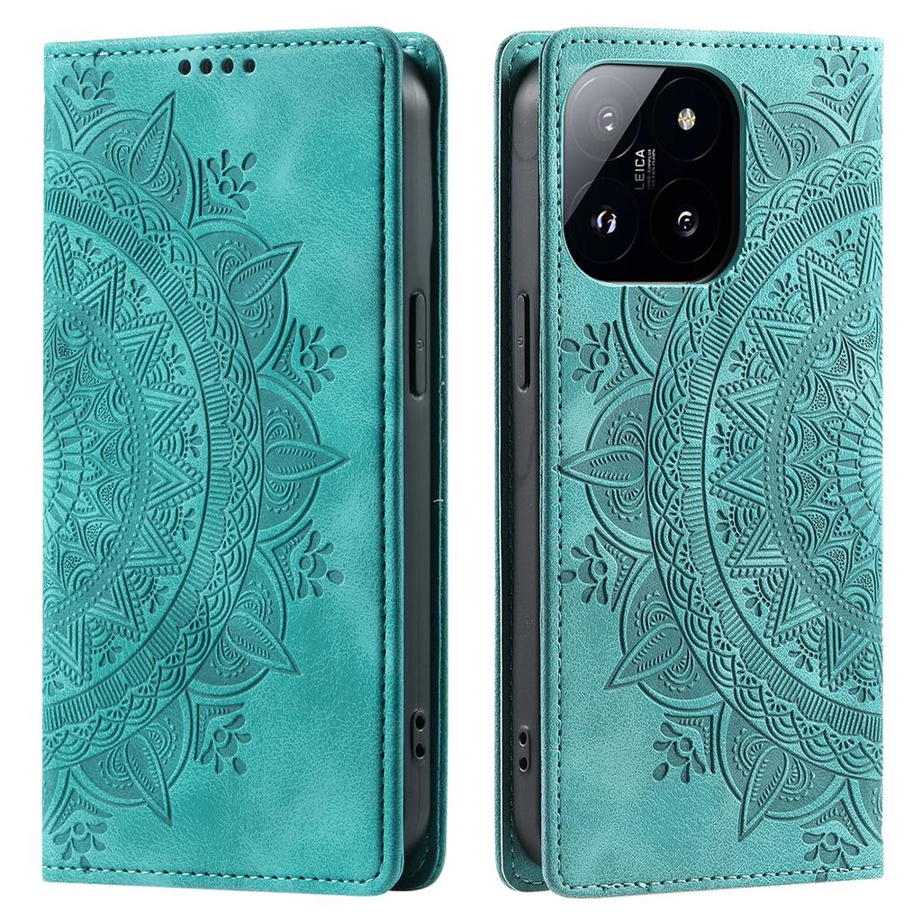 Styl-010 Etui dla Xiaomi 14 Wytłaczane Magnetyczne Samozamykające Skórzane Etui na Telefon z Portfelem