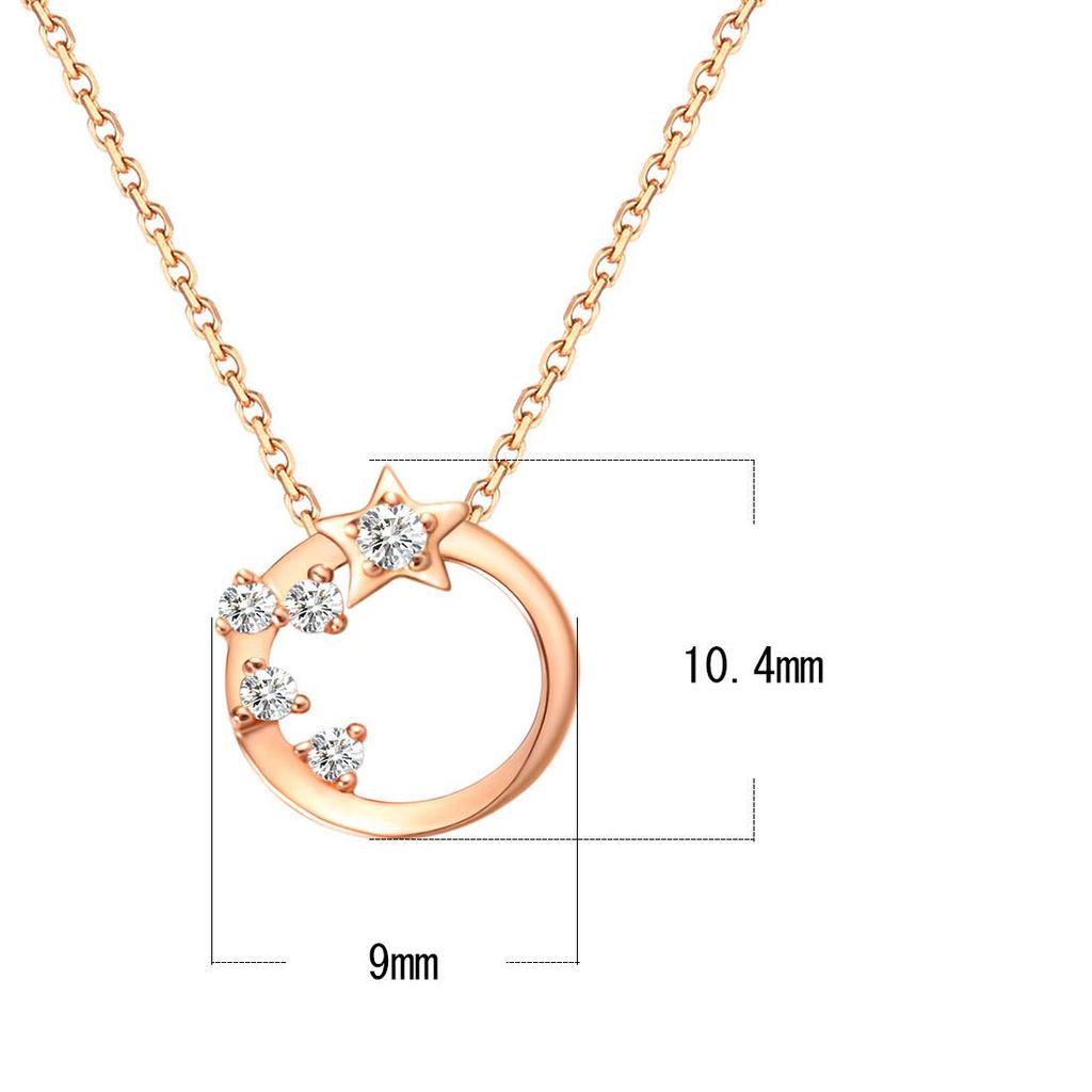 FANCIME 18K Pink Gold Natural Diamond Necklace for April Birthstone Star Gift Perfect for and More Women, Design, Wrapped, Mother's Day, Christmas,