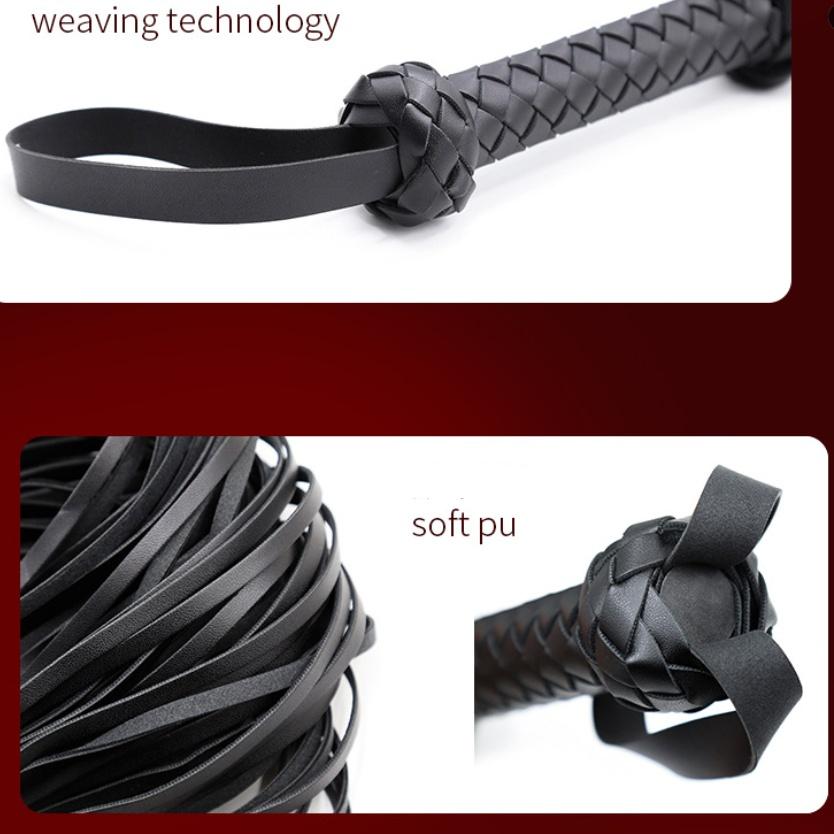 VaHppy Adult sex SM  toys Whip Flirting game Fine tassels  Spanking Slight pain PU Woven handle Queen's Instruction Binding