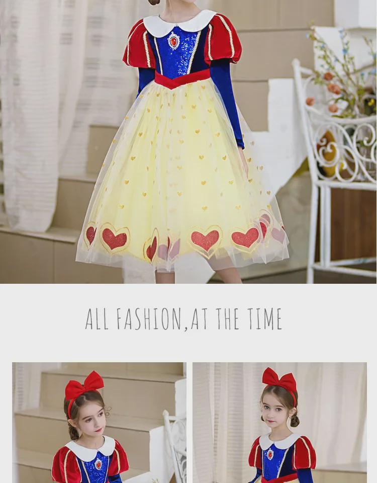 2024 Vår Prinsessan Elsa och Snövit Festivaluppträdandeklänning för Små Flickor