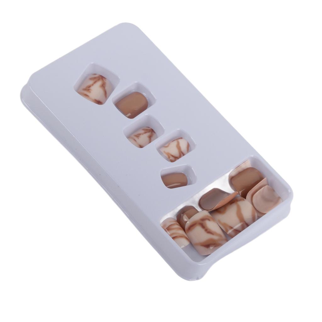 24pcs Women False Nails Full Cover Glue On Nails Fake Nail Tip Nail Art Manicure ToolP146