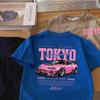 Kids Short Sleeve T-Shirt, Letter & Car Print, Crew Neck, Casual Comfort All-Match Daily Top