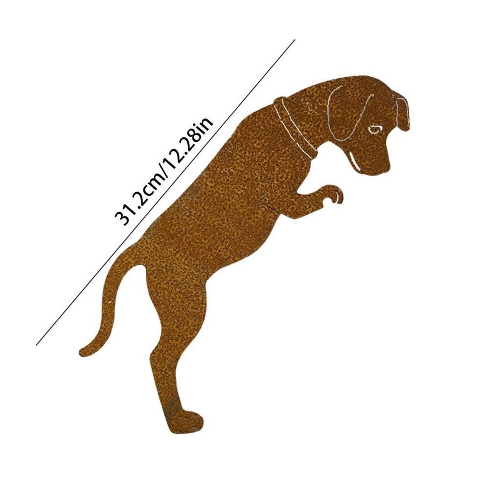 Rustic Rusty Finish Rusty Cat Ornament Earth-Tone Color Lawn Animal Figurine  Yard Ornament Puppy