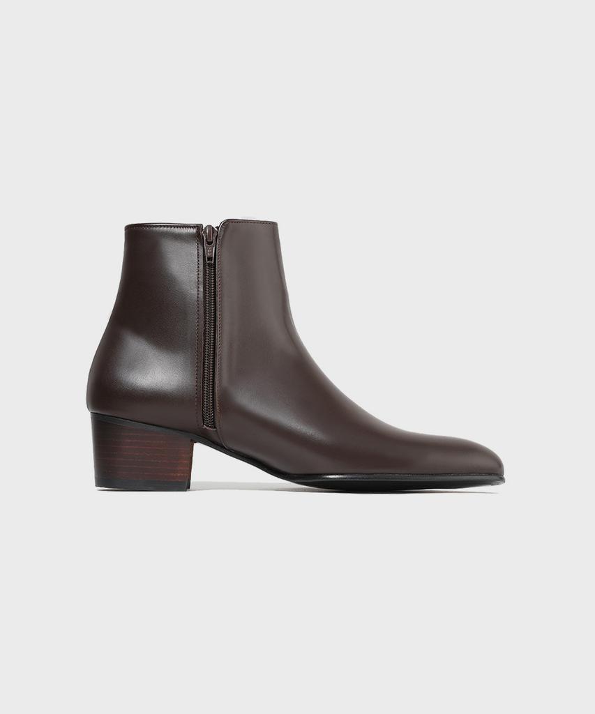 Firenze Atelier 4.7Cm Castarsole Minimal Zipper Ankle Boots 3335 [Brown Fg]