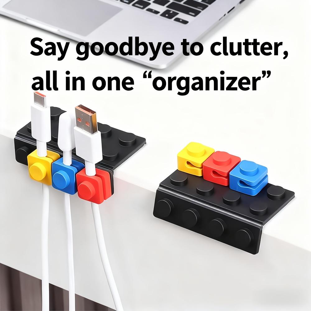 4/8 Pcs Cable Organizer Block Desktop/Wall-Mount Compatible, Securely Stores Phone Charging Cables, Anti-Slip Cord Management