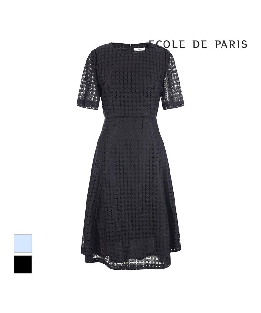 ECOLEDEPARIS Dot Race Short Sleeve Dress_Rb36Woae17Z