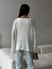 Simple Long Sleeved Cotton Knit Sweater Spring Summer Women Solid Color Elastic Loose Casual Tops