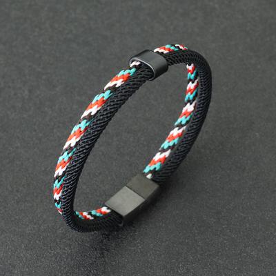 Neues stilvolles Paracord-Armband für Herren, Edelstahl-Magnetverschluss, mehrere Farben und Größen erhältlich, nautisches Wickelarmband für Herren