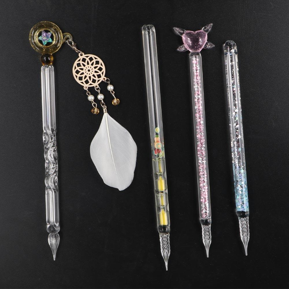 Calligraphy Writing Vintage Signature Filling Ink Pen Glass Pen Glass Dip Pen Crystal Pen Drip Pen