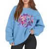 Women's Fashion Long Sleeve Print Round Neck Loose Pullover Sweater Top