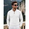 Men S Casual Half Zip Stand Collar Long Sleeve Sweatshirt Spring Autumn