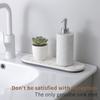 Vassoio per Lavello in Diatomea con Base in Silicone Pietra Essiccazione Rapida Tappetino per Piatti per Bancone Cucina Bagno Porta Dispenser Sapone