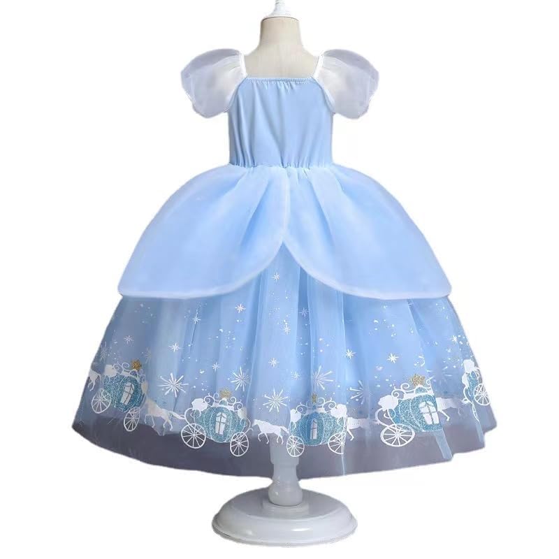 CRS CC2 Purple Light Sky Princess Sizes and Perfect Gift for and Parties CC2 Sky [lien baby] Dress, Kids' Dress, Blue, Blue, Dress, 100, 110, 120,