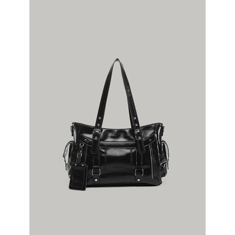 

Niche Retro Y2g Gyaru Fan Car Tote Bag Women 2025 New High-Grade All-Match Shoulder Messenger Bag Black