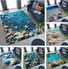 Strand Ozean Muschel Bedruckter Teppich Mehrere Größen Ozean-Themen Teppich Geeignet für Schlafzimmer Wohnzimmer Sofas Rutschfeste Bodenmatten