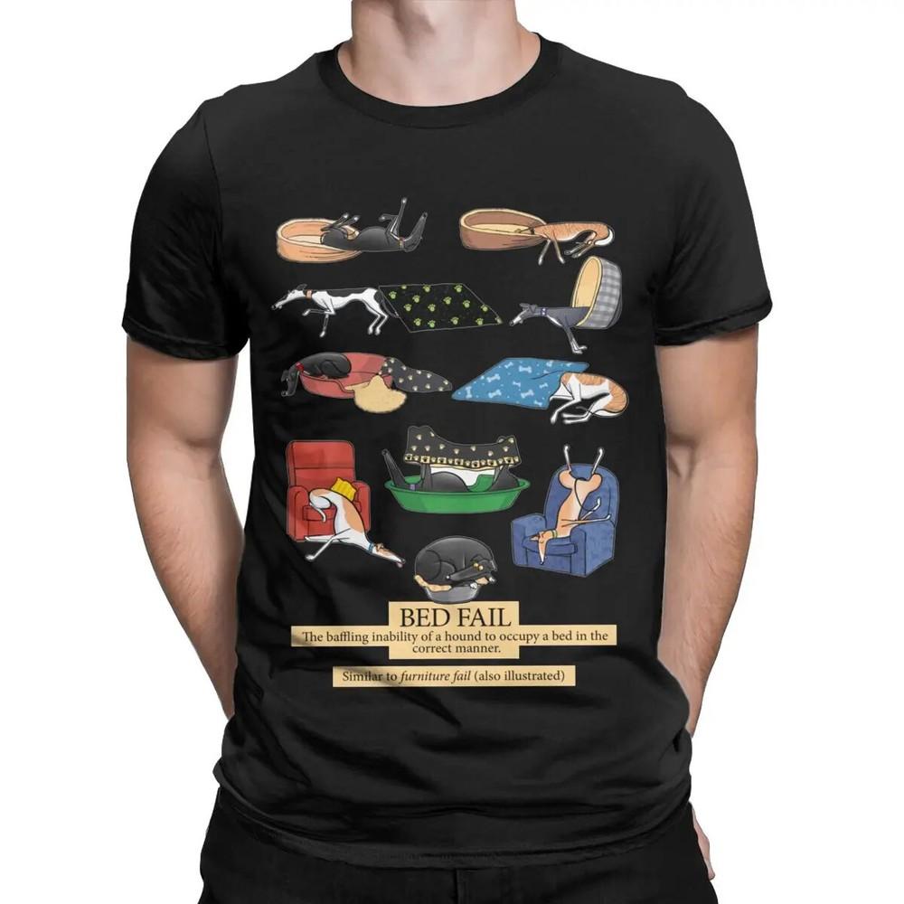 Greyhound Dog Bed Fail T Shirts Apparel Men Women s Cotton Creative T-shirt Shor Unisex T-Shirt S