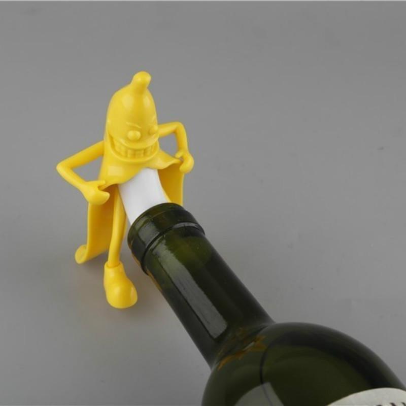 Kitchen Bar Creative Novelty Banana Wine Stopper Bar Cork Cap Home Funny Tool