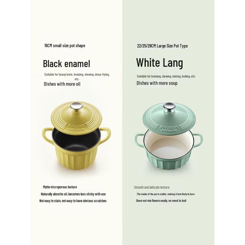 Buydeem CP521 Enamel Cast Iron Soup Pot