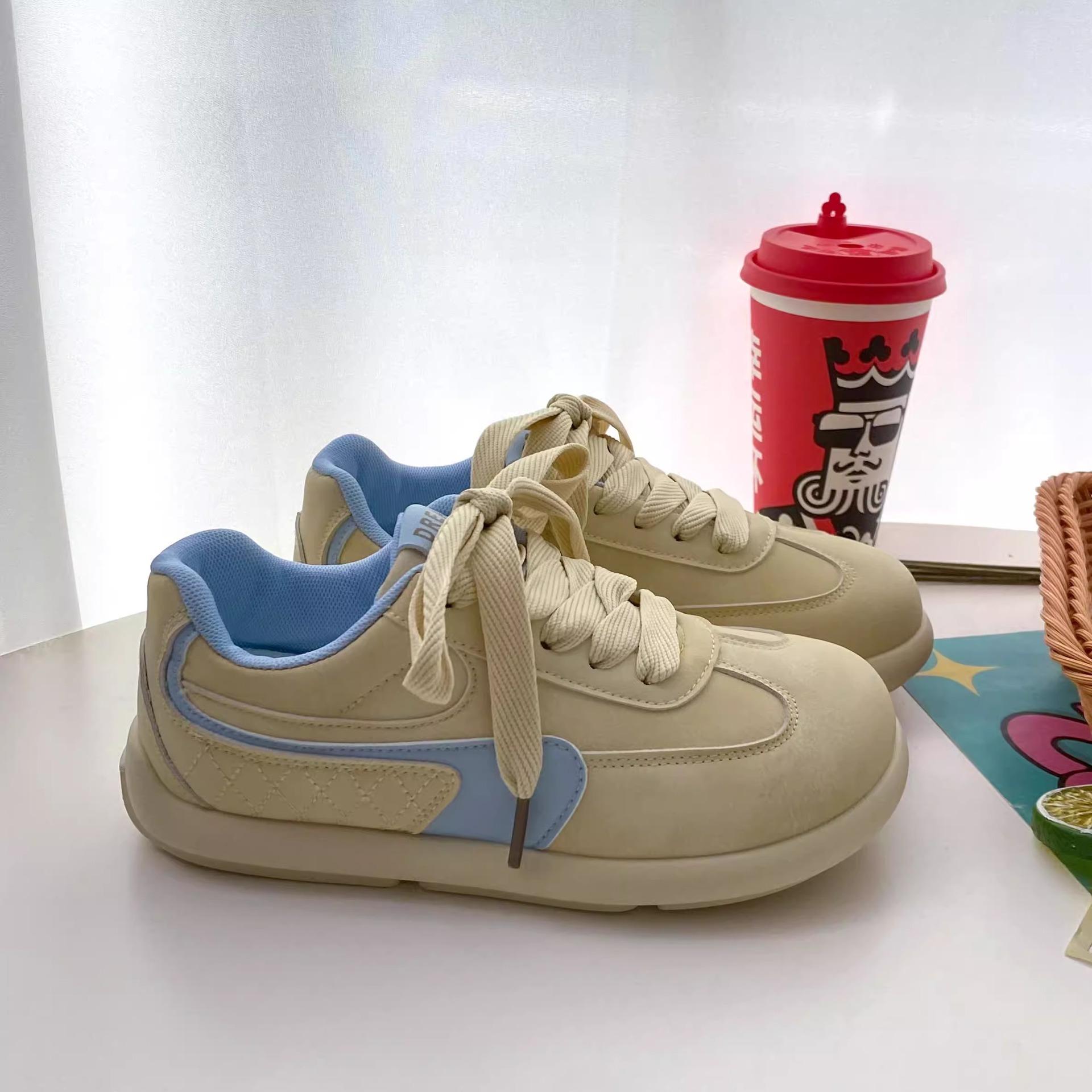 

2025 новые весенне-осенние повседневные универсальные кеды в стиле кампус, женские спортивные ретро легкие плоские нескользящие немецкие тренировочные туфли 40