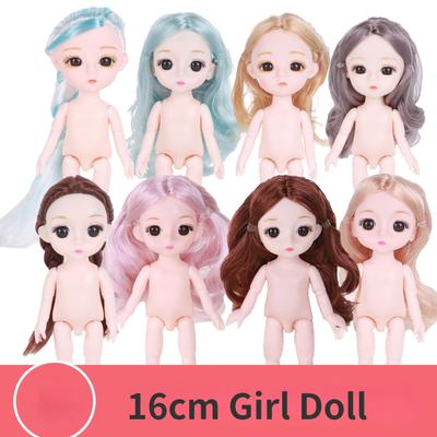 16CM Mini Bewegliche 23 Gelenk Puppe Mädchen Spielzeug 3D Große Augen BJD Prinzessin Volle Outfits Kleider Sammlung Kinder puppe Geschenk