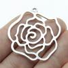 Vintage Rose Flower Pendant Necklace Handmade Flower Beads with Loop DIY Jewelry Making Flower Beads Dangle Pendants