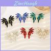 Geometric Alloy Wing Water Drilled Earrings For Women Fashion Autumn