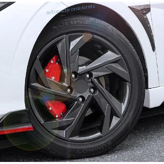 For Hyundai Elantra 2024-2025 Black Sticker Wheel Hub Center Ring Trim Sticker