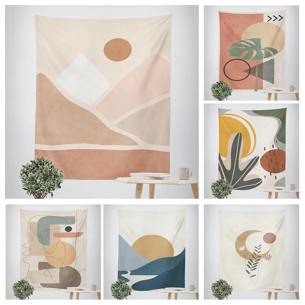 Simple Illustration Style Decorative Tapestry Home Wall Decoration Office Living Room Tapestry