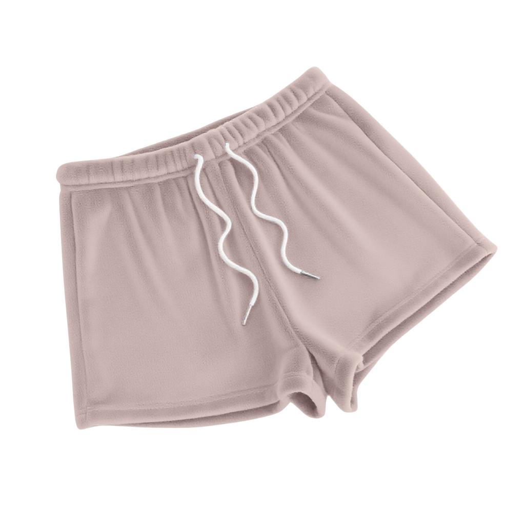 Women's Fashionable Loose-Fit Pyjama Shorts Plain-Coloured Casual Trousers