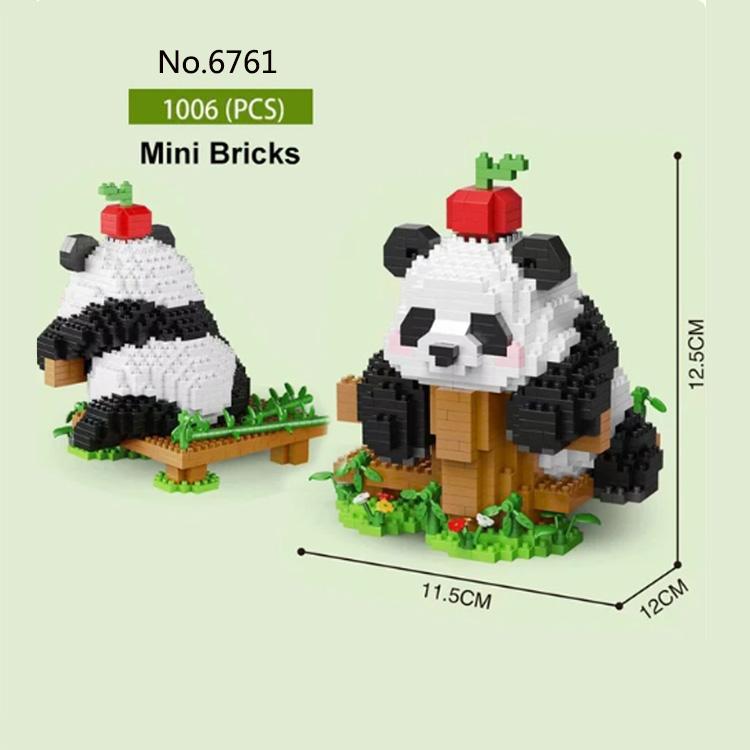 Urocze Panda Mikro Klocki Kawaii Zwierzę Zoo Edukacyjne Dekoracje Zabawki Ćwiczą zdolności manualne dla Dzieci