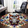 1pc Stained Glass Owl Office Round Area Rug, Indoor Mat Suitable ForOffice, Under Office Chairs Bedroom Living Room Home Decor, Room Deco D149