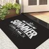 Vintage Summer Door Mat Vintage "Summer A TIME OF MAGIC" Printed Black Background Printed Polyester Entrance Floor Mat
