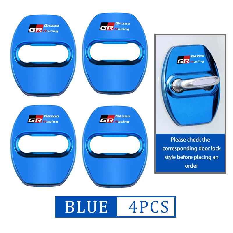 For Toyota 4Pcs Car Door Lock Covers Auto Decorative Accessories Supra Aygo Prado RAV4 Hilux Yaris Corolla 4Runner