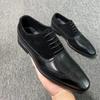 Fashion New Men Oxfords Shoes Brown Black Round Toe Lace-up Business Handmade Dress Shoes  Size 38-46