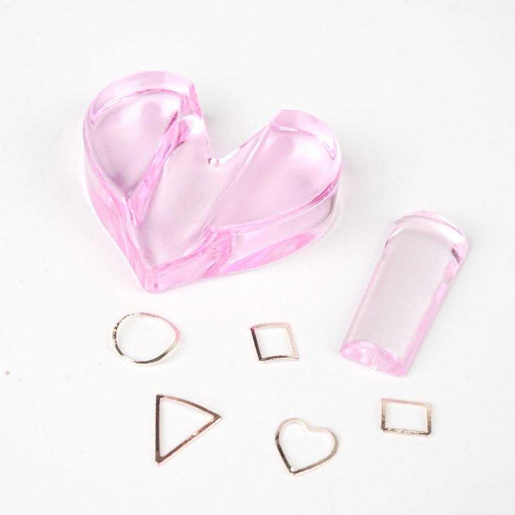 Nail Art Bending Tool Set with Heart-Shaped Mold for Metal Frames - Unscented Nail Embossing Press