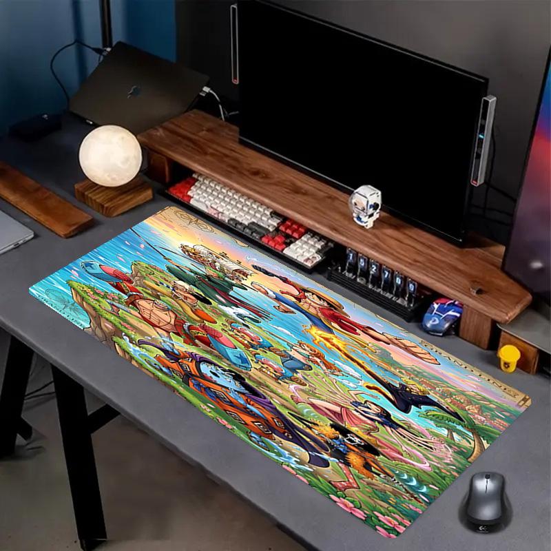 Tapis de Souris Imprimé One Piece, Tapis Antidérapant pour Clavier de Bureau, pour PC Portable Gaming Travail Utilisation Quotidienne, Cadeau Surprise Cool pour Festival