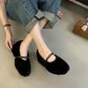 Suding Home Mary Jane Mao Mao Shoes Women's Shoes 2025 New Autumn and Winter Plush Cotton Shoes Warm Plush Single Shoes