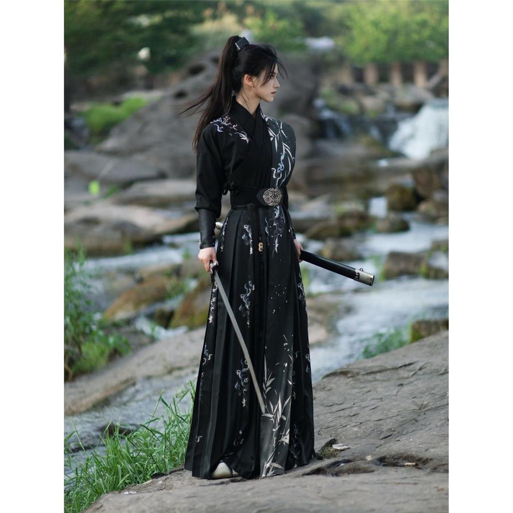 Men's & Couple's Song Dynasty Style Hanfu, Chivalrous Martial Arts Daily Suit With Bamboo Pattern